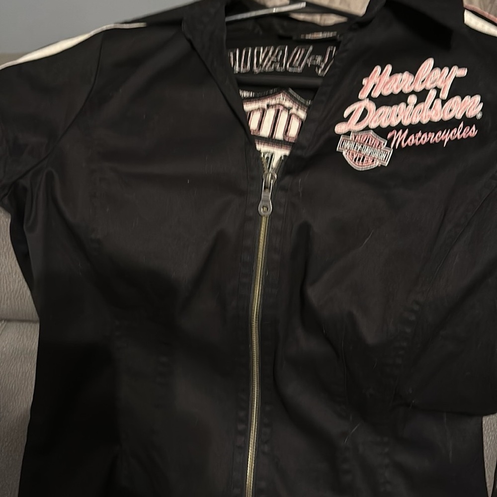 Harley-Davidson Women's Black Jacket with Pink Embroidery